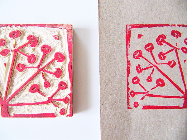 Stempel aus Radiergummi